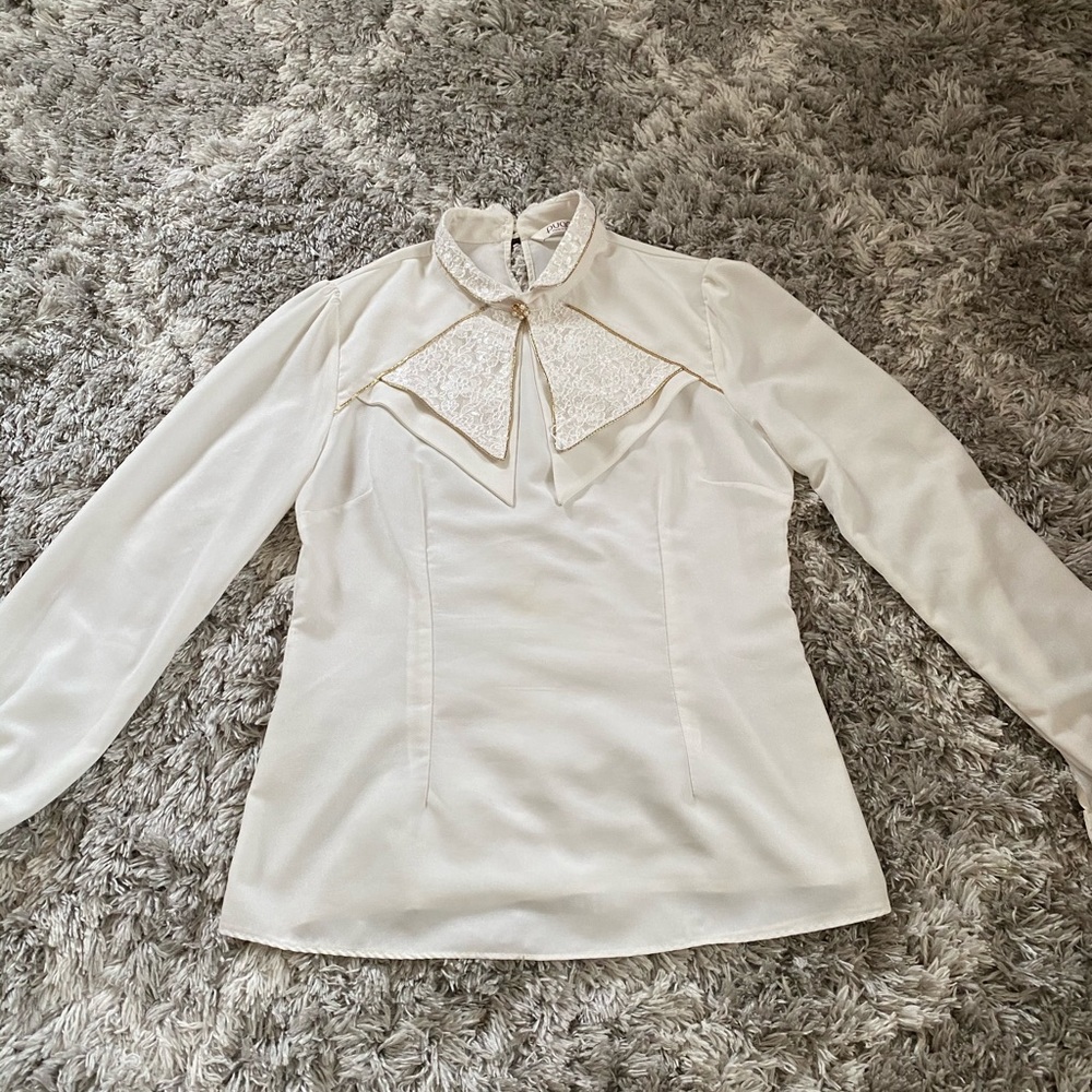 White vintage style blouse